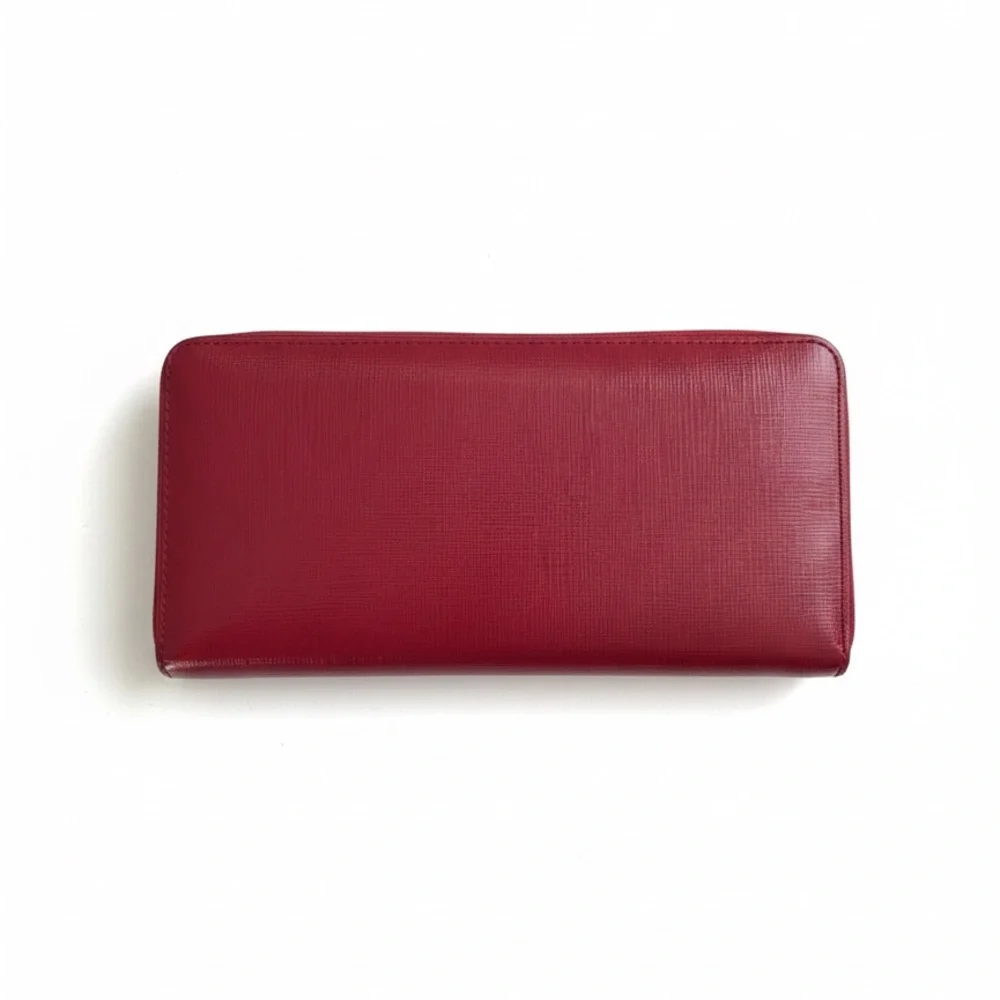 Coach Cherry Red Leather Zip Wallet - Picture 2 of 7